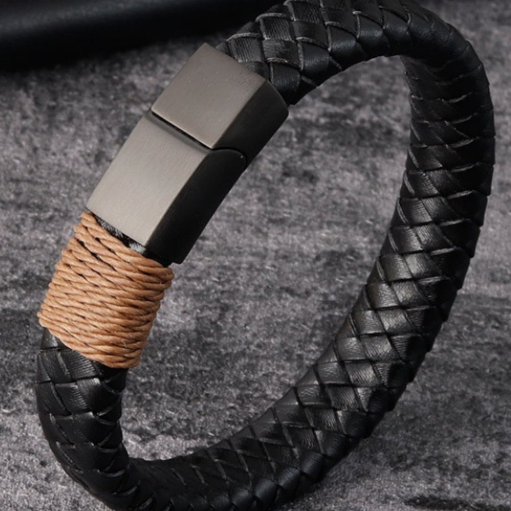 Real Leather Bracelet Blue Clasp - Picture 8 of 16